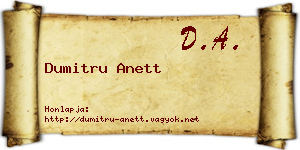 Dumitru Anett névjegykártya